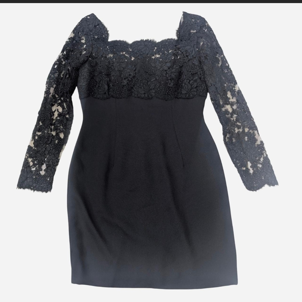 Carmen Marc Valvo Black Lace Dress